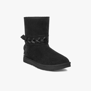 Ugg Classic Lace Short Women Classic Boots Black (5416ZPFQJ)